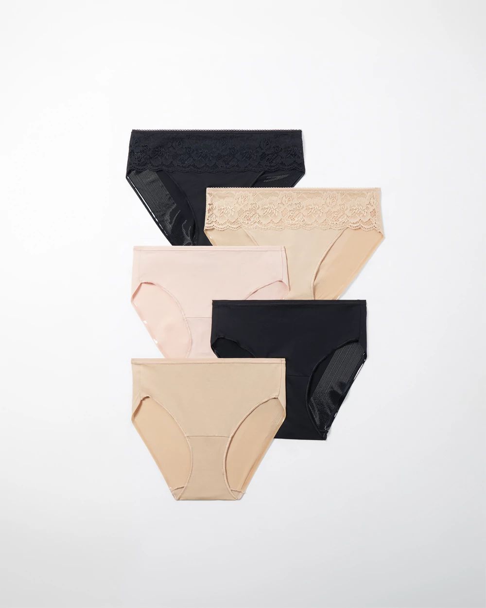 Cotton Blend Hipster Panty with Lace 5 Pack | Soma